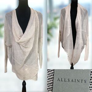 NWT All Saints Itat Knit Twist Shrug Poncho Cardigan Sweater Jumper Size S